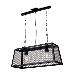 COLGANTE SJ CR6661 2 Luces , c/malla Met., 70x30, negro