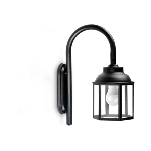 FAROL SJ 5536,  p/pared, negro, hexagonal, c/soporte.