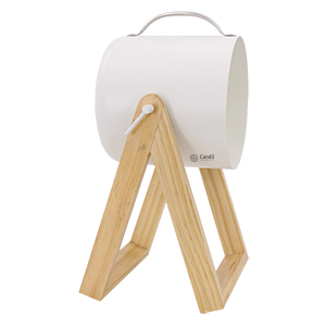 LAMPARA ESCRITORIO CANDIL RUFO, 1 Luz E27 Mad. Chapa Bca.