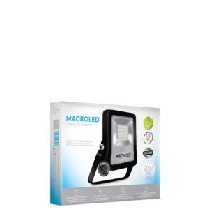 PROY.LED Macroled x 20 W, aluminio, ext., luz fria 6500 k