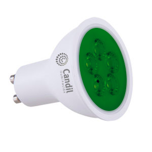 LAMP.DICRO LEDS VERDE, 4.5W GU10 220V CANDIL