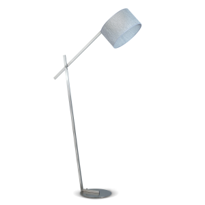 LAMPARA PIE SJ, Brazo Acero regulable c/ pantala tela Gris