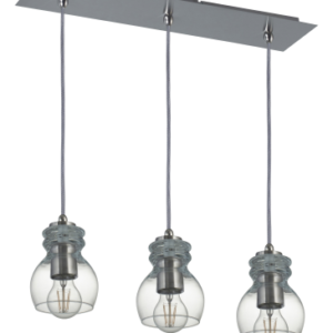 COLGANTE DON BELL, 3 Luces Tulipa  POMPEY CHICO TTE , platil