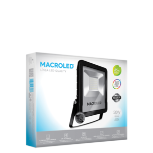 PROY.LED Macroled x 50 W, aluminio, ext., luz fria 6500 k