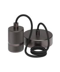 PORTALAMP.E27, Metalico Vintage Negro Text. s/ Perilla GM