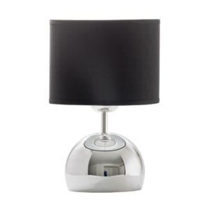 VELADOR MARKAS V71-CR, E27, cromo, H30 cm.,Ø 20 Pant Negra