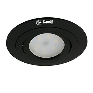 SPOT CANDIL EGU10020A, dicro red., móvil, fund.,GU10, Ngro.