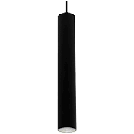 COLGANTE FERROLUX TUBO, 1 Luz GU10 Ø50 x H:350mm Negro Text.