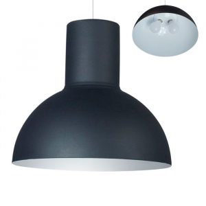 COLG faroluz 0306/E, MEDIA ESFERA 2 LUCES E27 Negro Int Blan
