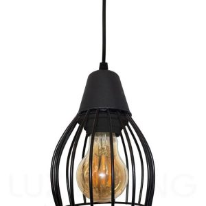 COLGANTE FERROLUX, alamb. Jaula, 1 Luz Ø105mm Negr.