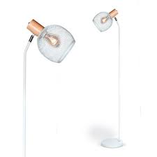 LAMPARA PIE DABOR OSAKA-P, madera y c/cabezal Rejilla Blanco