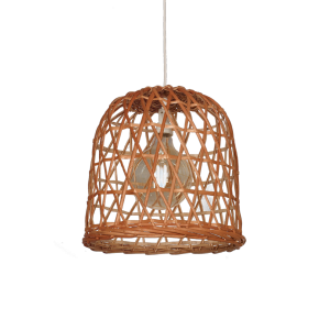 COLGANTE CARILUX 30x30, 1 Luz E27 Mimbre CONICA