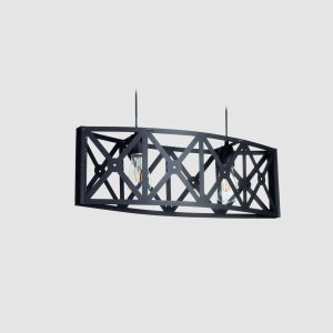 COLGANTE FERROLUX C-209 BADALON 2Luces 220x190x580 Ngr Tex