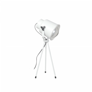 LAMPARA MESA TRIPODE TRELEW, E27 Blanco Micro Tex. SAN JUSTO