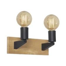 APLIQUE FERROLUX LUCCA, 2 Luces  E27 315X145X145mm Mad.-Negr