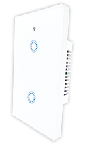 INTERRUPTOR WI-FI 5x10, 2 canales vidrio Temp. Blanco TBC