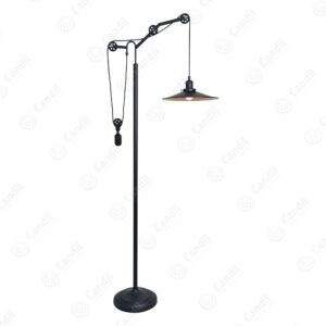 LAMPARA PIE CANDIL PESCA, 1 Luz E27 Negro Mate