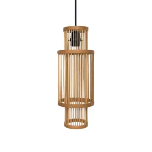 COLGANTE GRASS 15x40, 1 Luz E27 Bambu Natural